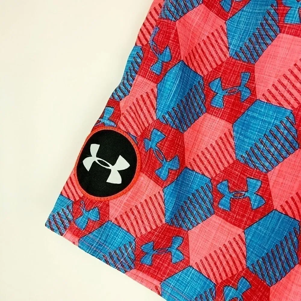 Under Armour Pink Blue Mens Size 28 Boardshorts Lo